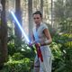 Rey (Daisy Ridley) trains in Star Wars: The Rise of Skywalker.